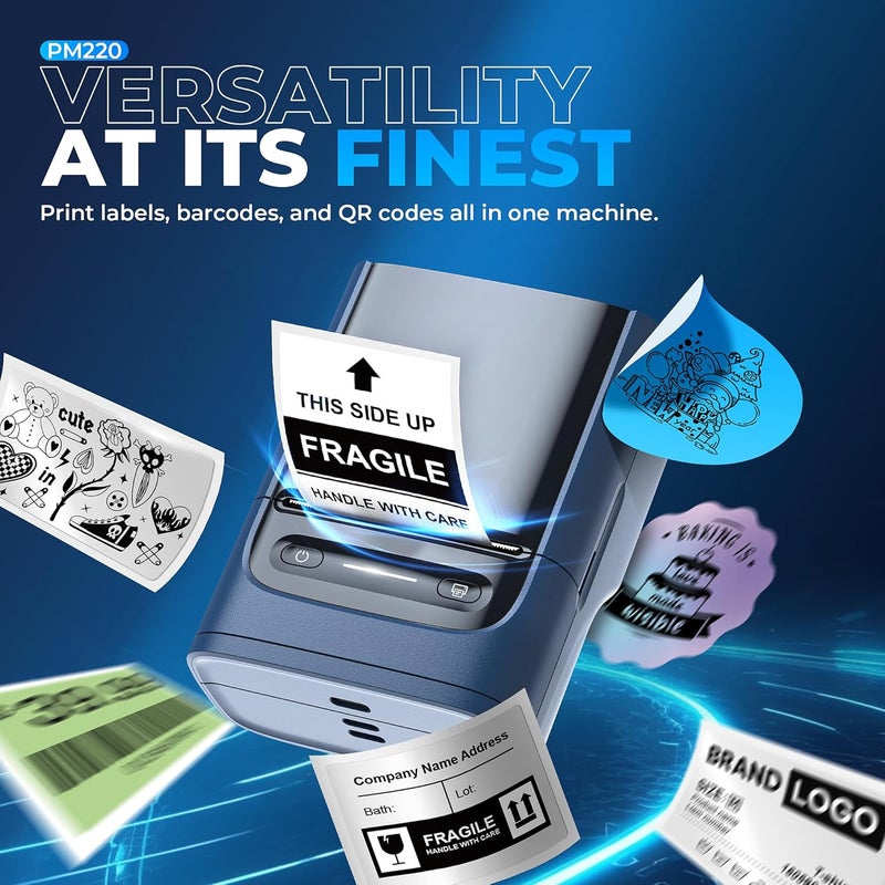 Nelko Label Maker Machine with Tape, PM220 Bluetooth Label Printer, 2 Inch Portable Thermal Printer for Small Business, Address, Logo, Clothing, Sticker Maker for Phones & PC, Blue - Image 5